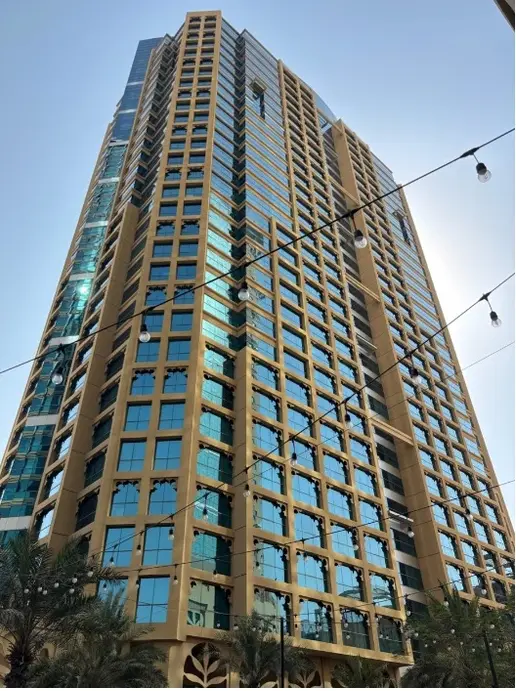 Looking up at a tower