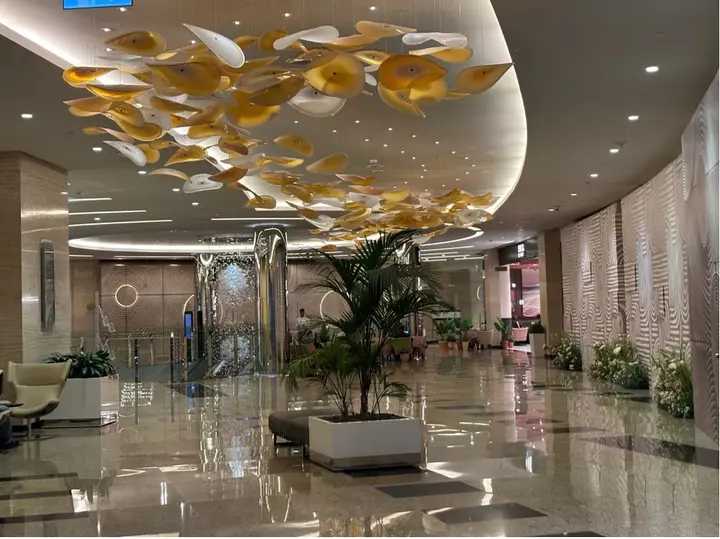 A golden lobby