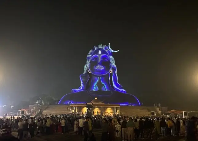 Adiyogi at night