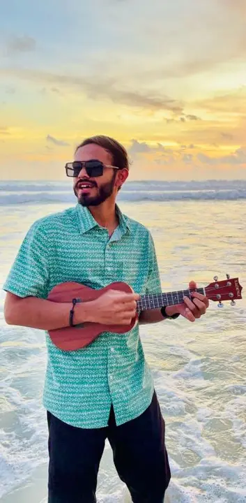 Ukulele at sunset