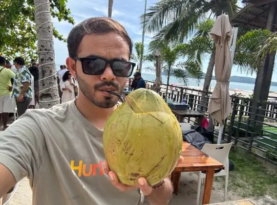 Fresh coconut by the beach
